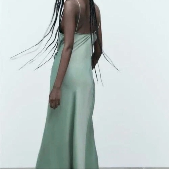 ZARA Satin Midi Slip Dress - Picture 6 of 7